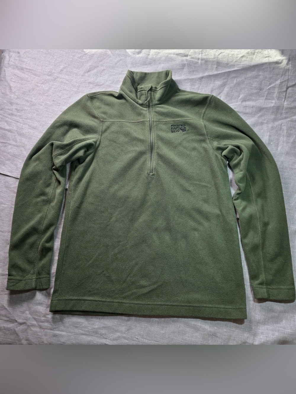 Mountain Hardwear Mens Fleece 1/4 Zip Pullover Small Green Microfleece Sweater